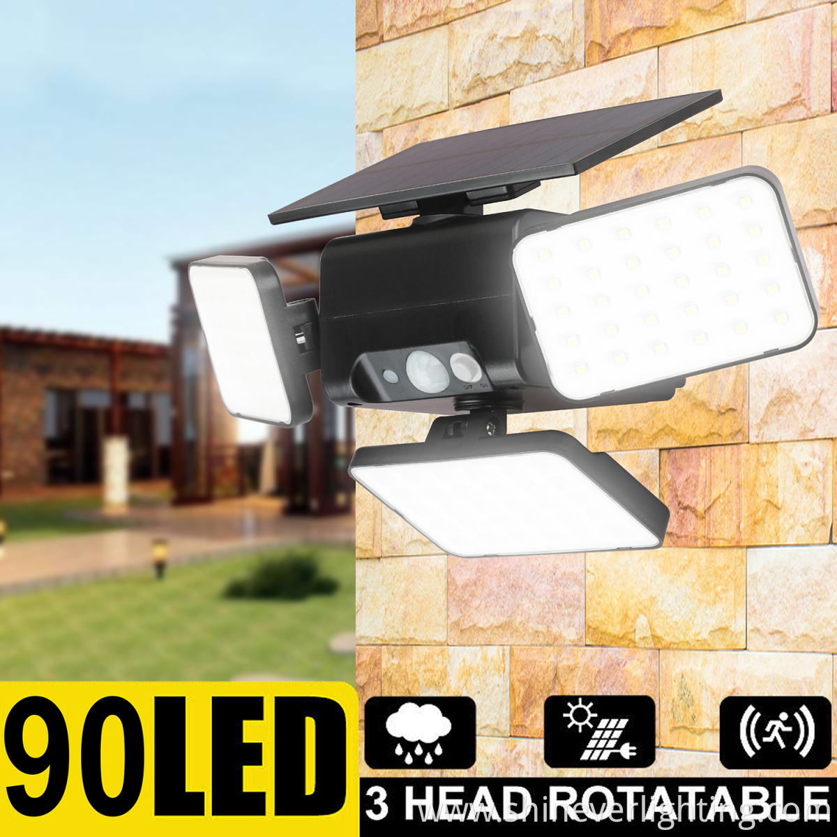 Solar outdoor wall light
